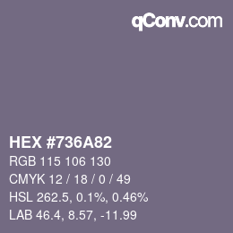 Color code: HEX #736A82 | qconv.com