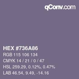 颜色代码: HEX #736A86 | qconv.com