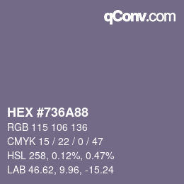 Color code: HEX #736A88 | qconv.com