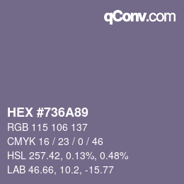 Color code: HEX #736A89 | qconv.com