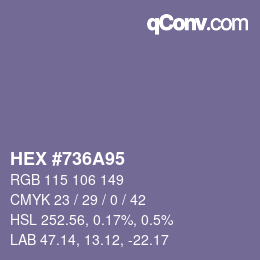 Color code: HEX #736A95 | qconv.com