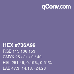 Color code: HEX #736A99 | qconv.com