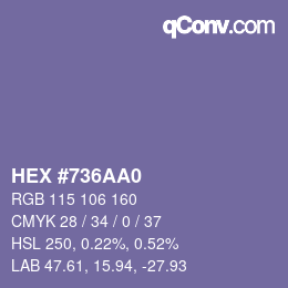 カラーコード: HEX #736AA0 | qconv.com