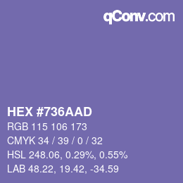 カラーコード: HEX #736AAD | qconv.com