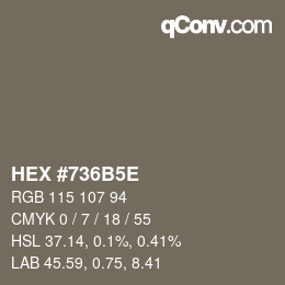 Código de color: HEX #736B5E | qconv.com