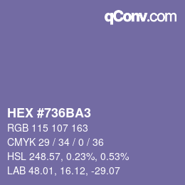 颜色代码: HEX #736BA3 | qconv.com