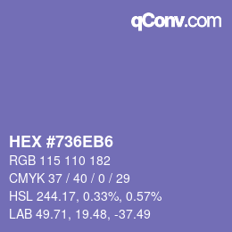 カラーコード: HEX #736EB6 | qconv.com