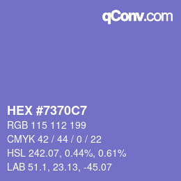 Color code: HEX #7370C7 | qconv.com
