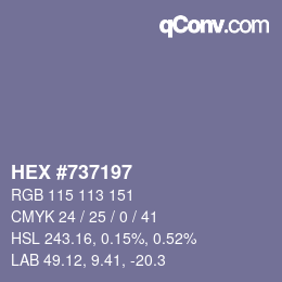 Color code: HEX #737197 | qconv.com