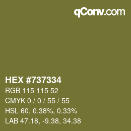 Color code: HEX #737334 | qconv.com