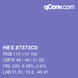 Farbcode: HEX #7373C0 | qconv.com