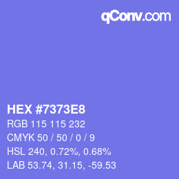 颜色代码: HEX #7373E8 | qconv.com