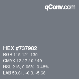 Farbcode: HEX #737982 | qconv.com