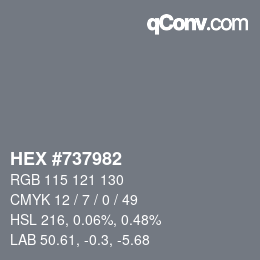 Código de color: HEX #737982 | qconv.com