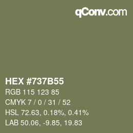 カラーコード: HEX #737B55 | qconv.com