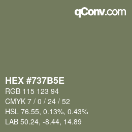颜色代码: HEX #737B5E | qconv.com