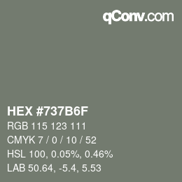 Color code: HEX #737B6F | qconv.com