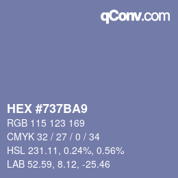 Color code: HEX #737BA9 | qconv.com