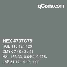 Color code: HEX #737C78 | qconv.com