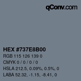 Color code: HEX #737E8B00 | qconv.com