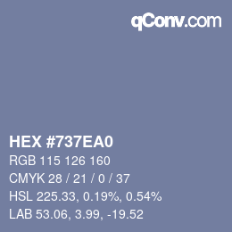颜色代码: HEX #737EA0 | qconv.com