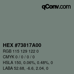 Color code: HEX #73817A00 | qconv.com