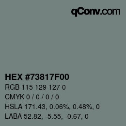 Código de color: HEX #73817F00 | qconv.com