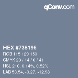 カラーコード: HEX #738196 | qconv.com
