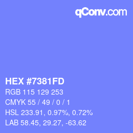 Código de color: HEX #7381FD | qconv.com