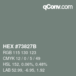 颜色代码: HEX #73827B | qconv.com
