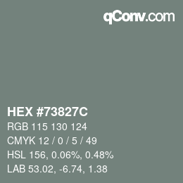 Farbcode: HEX #73827C | qconv.com