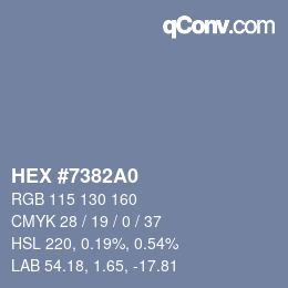 Color code: HEX #7382A0 | qconv.com