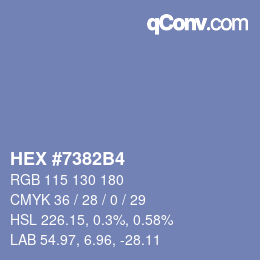 Color code: HEX #7382B4 | qconv.com