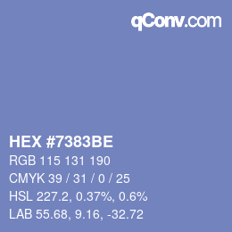 カラーコード: HEX #7383BE | qconv.com
