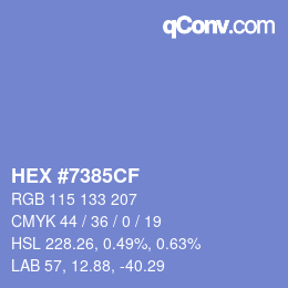 Código de color: HEX #7385CF | qconv.com