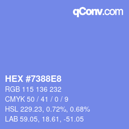 Color code: HEX #7388E8 | qconv.com