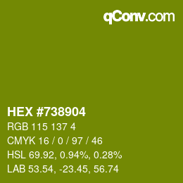 Color code: HEX #738904 | qconv.com