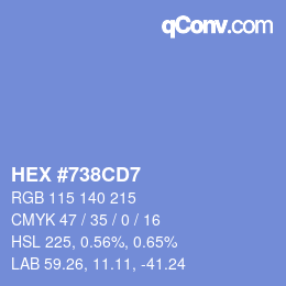 Color code: HEX #738CD7 | qconv.com