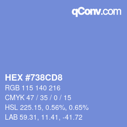 Color code: HEX #738CD8 | qconv.com