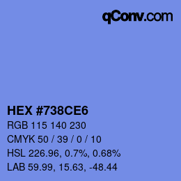 Color code: HEX #738CE6 | qconv.com