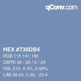 カラーコード: HEX #738DB4 | qconv.com