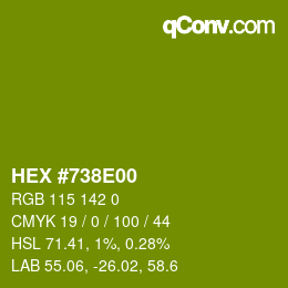 Color code: HEX #738E00 | qconv.com