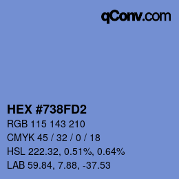 Color code: HEX #738FD2 | qconv.com