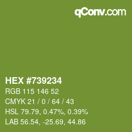 カラーコード: HEX #739234 | qconv.com