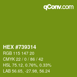 Color code: HEX #739314 | qconv.com