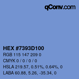 Color code: HEX #7393D100 | qconv.com