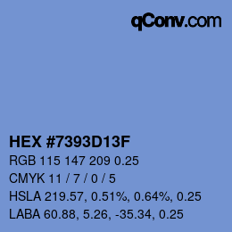 カラーコード: HEX #7393D13F | qconv.com