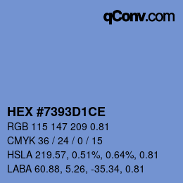 Código de color: HEX #7393D1CE | qconv.com