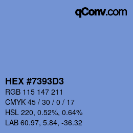 Color code: HEX #7393D3 | qconv.com