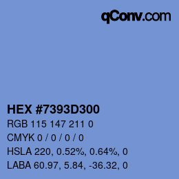 カラーコード: HEX #7393D300 | qconv.com
